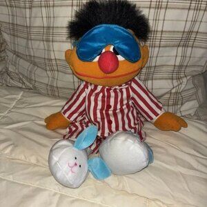 Vtg 90s TYCO Talking Sleepy Time Snoring Ernie Plush Bedtime Sesame Street Works